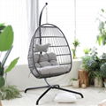 Outdoor indoor swing sofa garden patio foldable hanging swing rattan chair 1