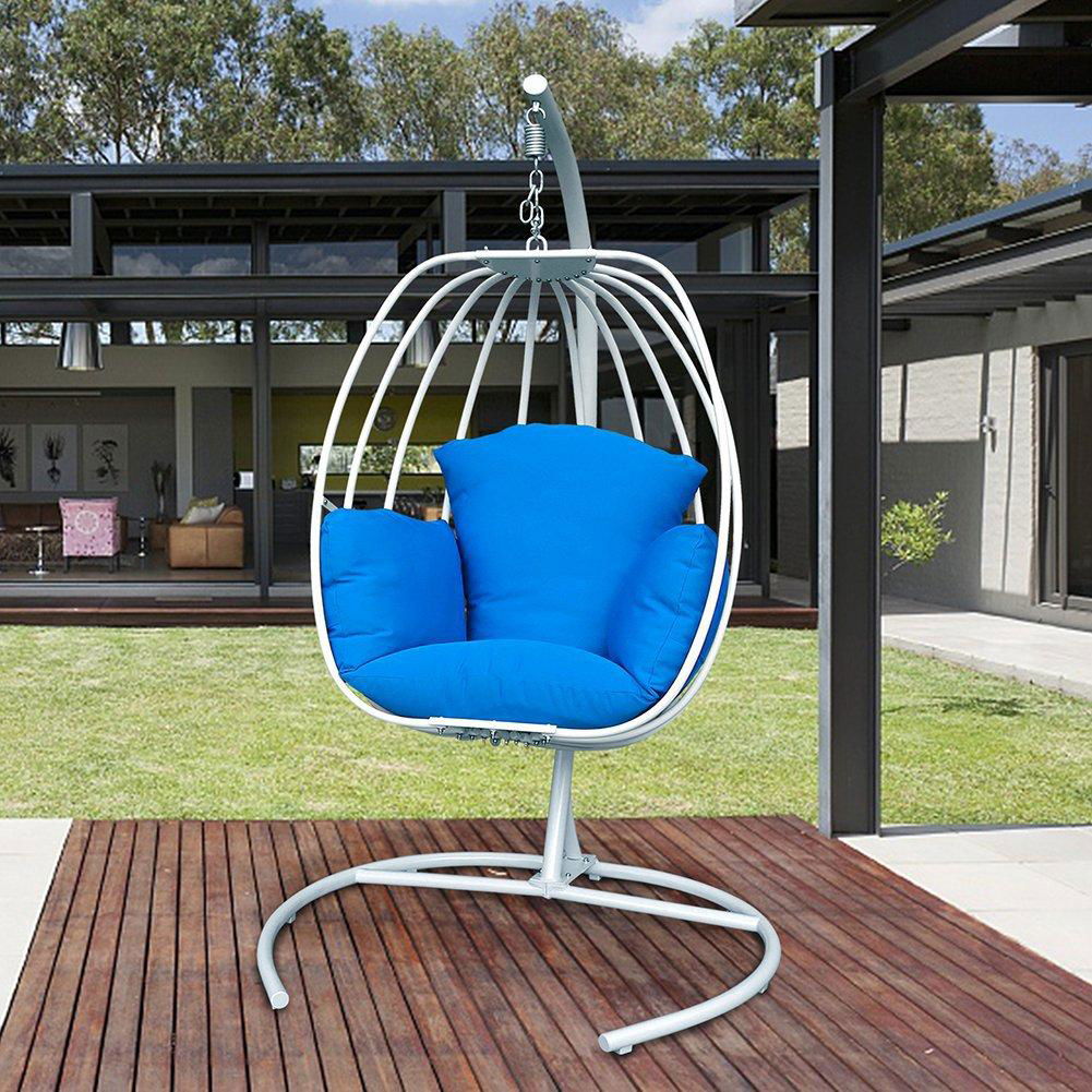 Wicker rattan outdoor garden swing chair foldable garden rattan swing egg chair