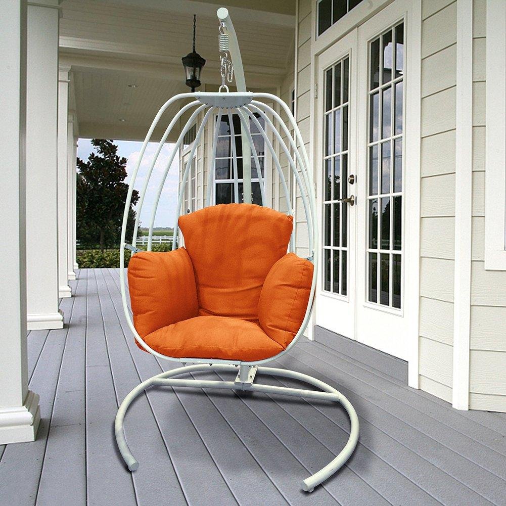 Wicker rattan outdoor garden swing chair foldable garden rattan swing egg chair 4
