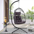 Swing egg chair with stand for outdoor