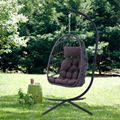 Swing egg chair with stand for outdoor patio swing egg wicker hanging chair