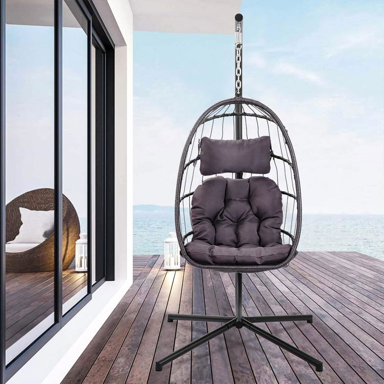Foldable patio swings hanging egg chair swing chair inddoor outdoor furniture 3