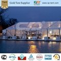 10x35m clear roof and sidewalls marquee tent with four 5x5m clear pagoda tents ( 4