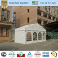 China made 9x12m clearspan marquee with two 3x3m pagoda tents side by side as en 3