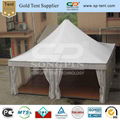 9x9m pagoda wedding tent decorated with linings and wooden floors