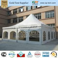 9x9m pagoda wedding tent decorated with linings and wooden floors 2