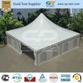 9x9m pagoda wedding tent decorated with linings and wooden floors 3