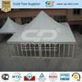 9x9m pagoda wedding tent decorated with linings and wooden floors 4