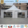 9x9m pagoda wedding tent decorated with linings and wooden floors 5