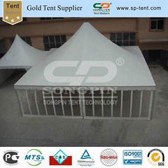 waterproof and flame retardant PVC pagoda tent for 100 people in aluminum frame 
