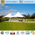 6x6m high peak frame tent used for garden gathering and dinner with resin chairs 2