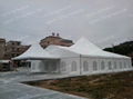 Customs clearspan marquee 15x30m with peaked roof and half Octagon decking end  2