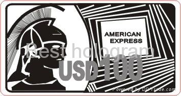 3d Silver AMEX hologram stickers 2