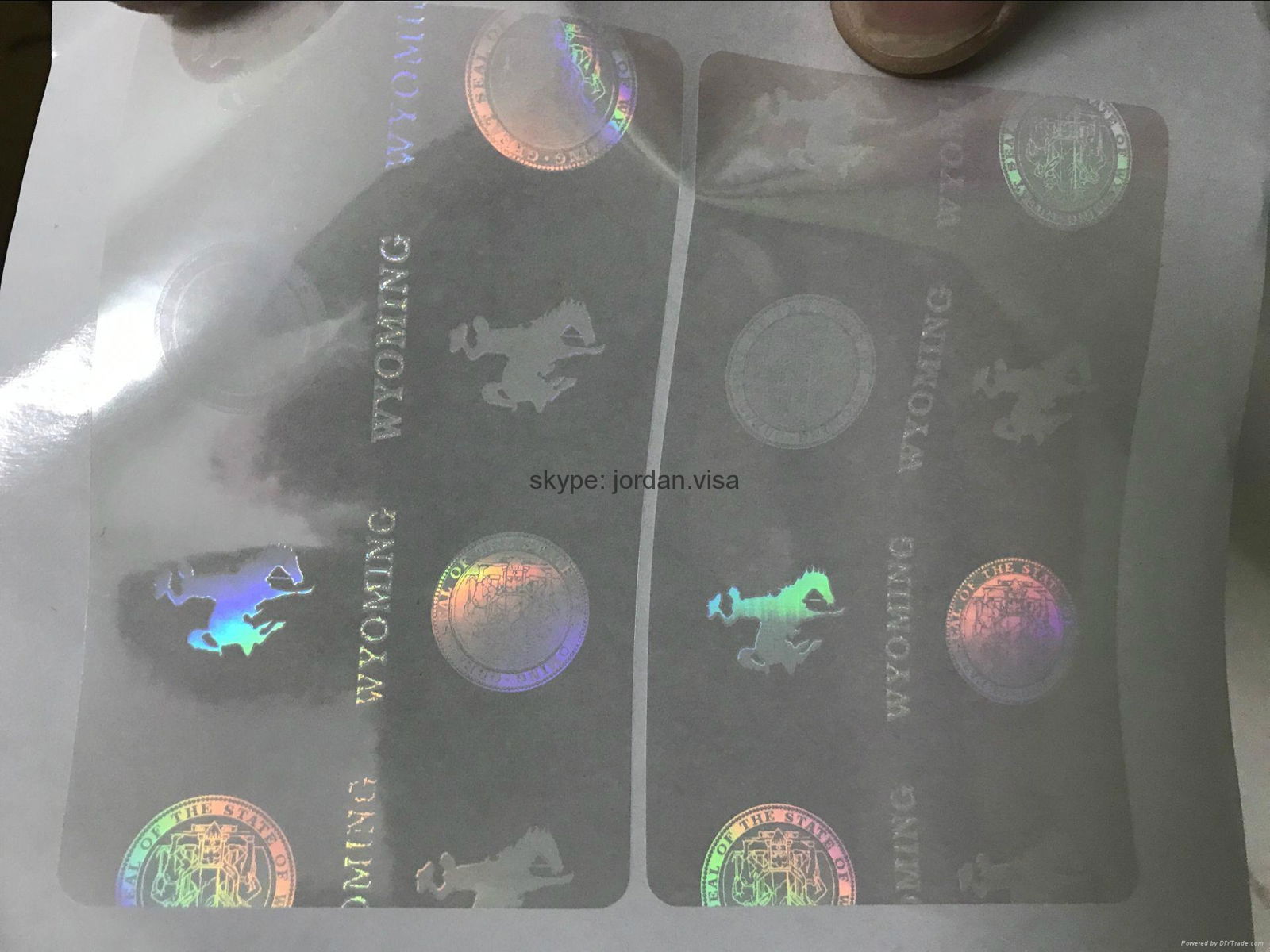 WY state ID  overlay hologram  2