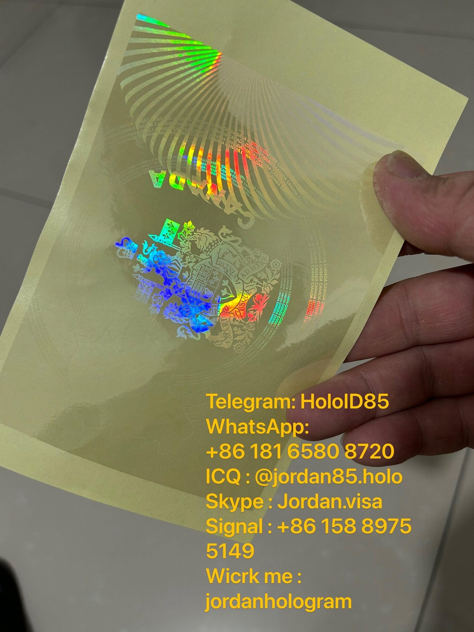 Canada PP overlay hologram 