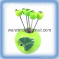 Home decoration apple shape resin fruit fork