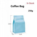 150g 250g 500g 1kg Food Grade Custom Printed Flat Bottom Coffee Bag Packaging  3