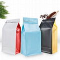 150g 250g 500g 1kg Food Grade Custom Printed Flat Bottom Coffee Bag Packaging 