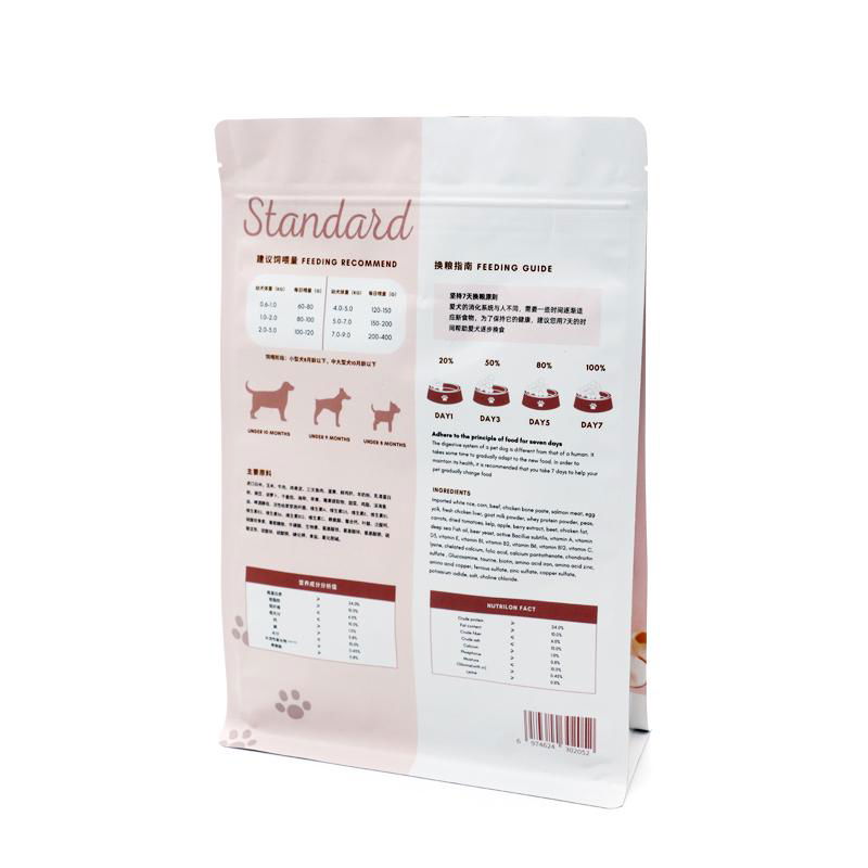 Custom Gravure Printing Stand Up Pet Food Grade Package With Window Resealable  3