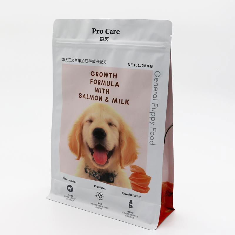 Custom Gravure Printing Stand Up Pet Food Grade Package With Window Resealable  2