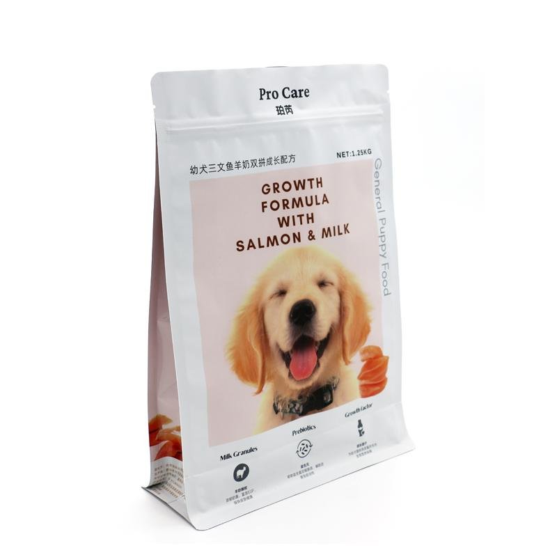 Custom Gravure Printing Stand Up Pet Food Grade Package With Window Resealable  4