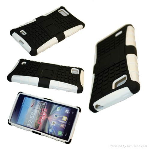 mobile phone case for lg optimus 4x hd,hybrid pctpu case for LG P880 combo case
