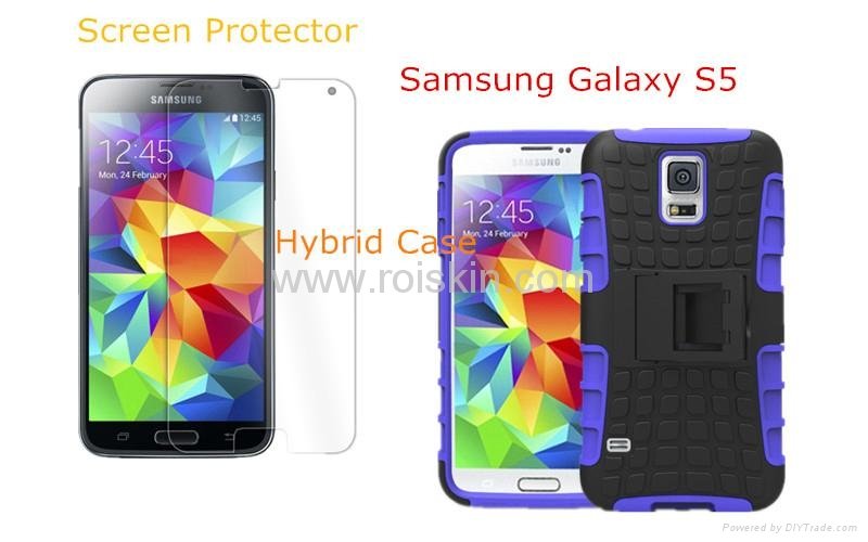  	phone case for samsung s5 and screen protector for s5