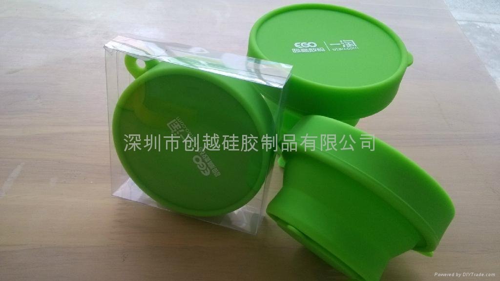 Folding silicon cup/Collapsible travel cup with lid 2