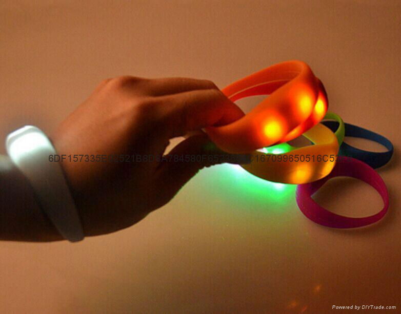 sound sensor LED wristband silicone bracelet 5