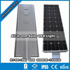 Hitechled 60W  integrated solar led street light Lampara solar todo en uno