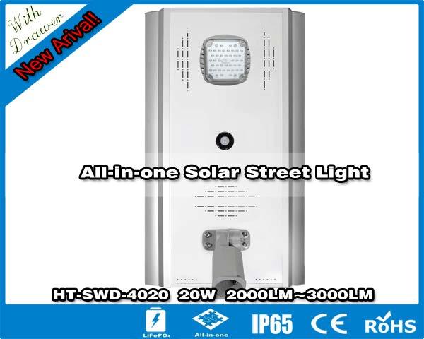 Hitechled 20w All in One Integrated Solar LED Street Light with drawer 