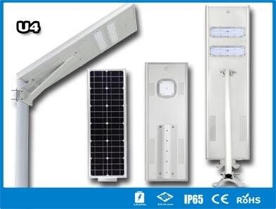 Hitechled U4 series all-in-one solar street light Lamparas solares todo en uno