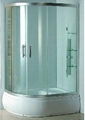 High Quality Stainless Steel Round Free Standing Glass Shower Enclosure 1