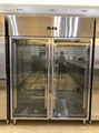 Stainless Steel Glass Door Freezer Ventilated Commercial Upright Freezer  2