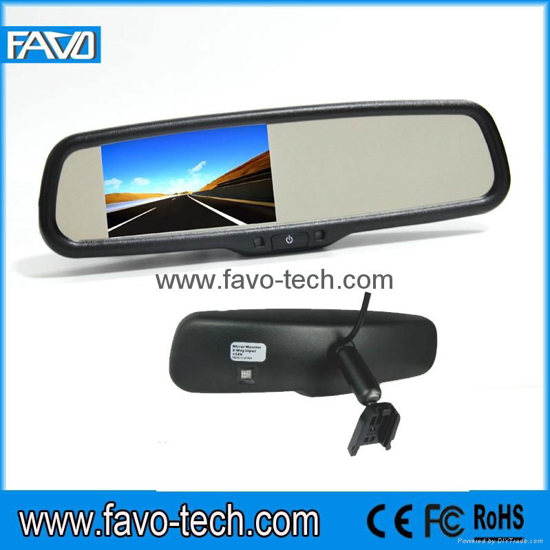 Auto Dimming 4.3" car rear view mirror car monitor