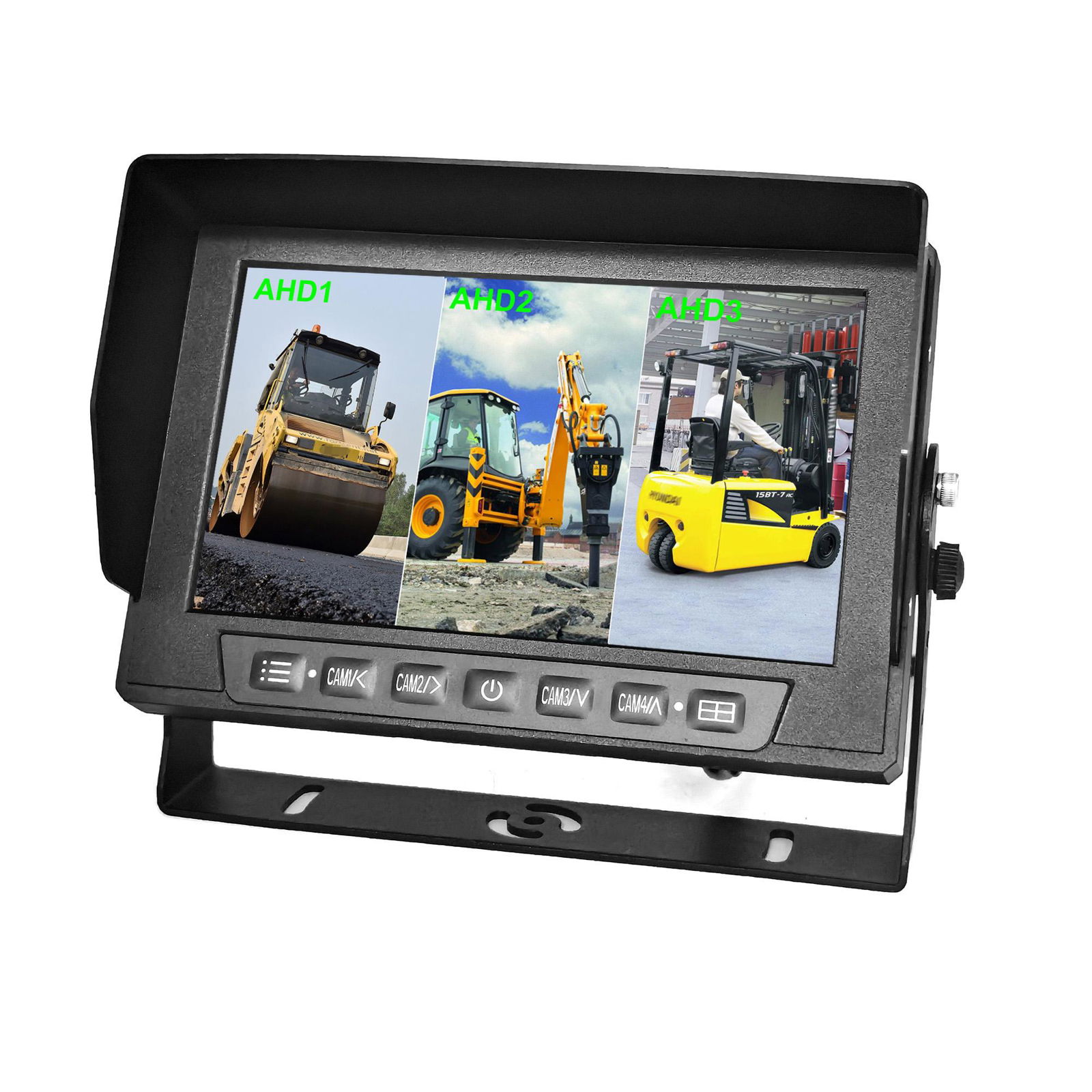 7" AHD 1080P Waterproof IP69K Car Quad View Monitor  (4 Camera Inputs)