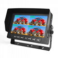 7" AHD 1080P Waterproof IP69K Car Quad View Monitor  (4 Camera Inputs)