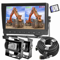 9"AHD Two Split View Car Monitor with Built-In DVR