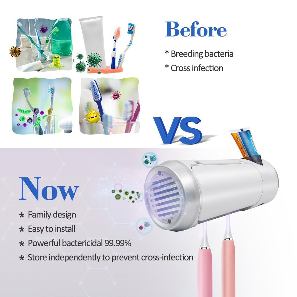 UV Toothbrush Sanitizer UVC Light USB Blue Toothbrush Sterilizer 3
