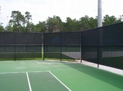 Tennis court chain link wire mesh fence