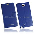 Leather Flip Card Case for Samsung Galaxy Note 2 N7100 5