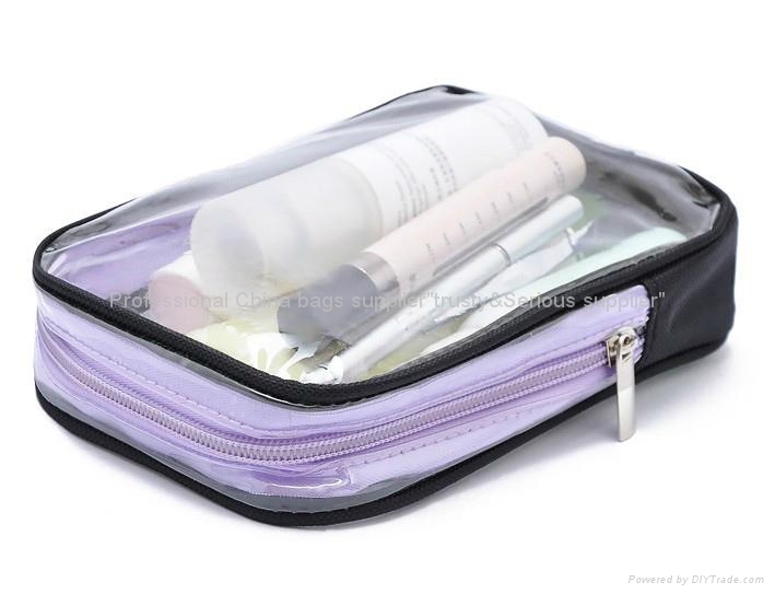 Clear PVC cosmetic bag with handle,vanity case transparent PVC made