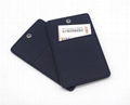 Synthetic leather PU badge holder dark blue blue 