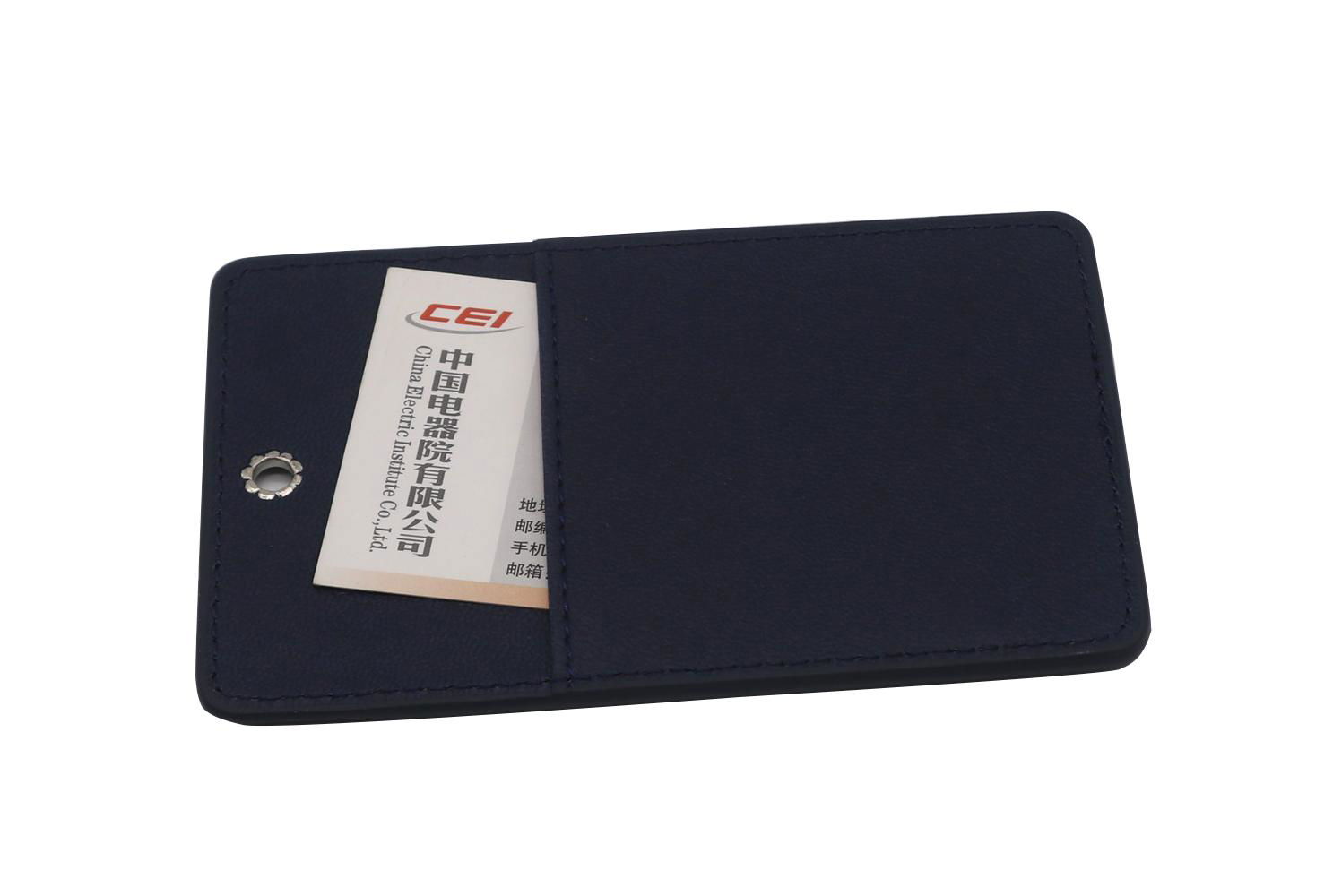 Synthetic leather PU badge holder dark blue blue  4