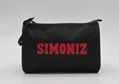 600D polyester toiletry kit bag in black colour with double zippers  1