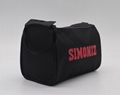 600D polyester toiletry kit bag in black colour with double zippers 