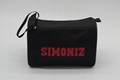 600D polyester toiletry kit bag in black colour with double zippers 