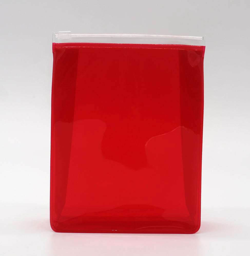 Promotion cheap small 0.3mm clear PVC pouch in red colour 