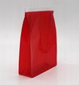 Promotion cheap small 0.3mm clear PVC pouch in red colour  2