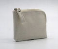 Unique design PU leather small coin purse beige colour for kids